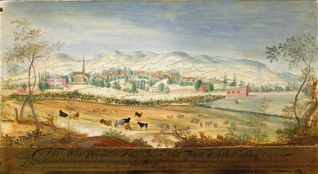 West Prospect do Spa e da cidade de Cheltenham, 1748